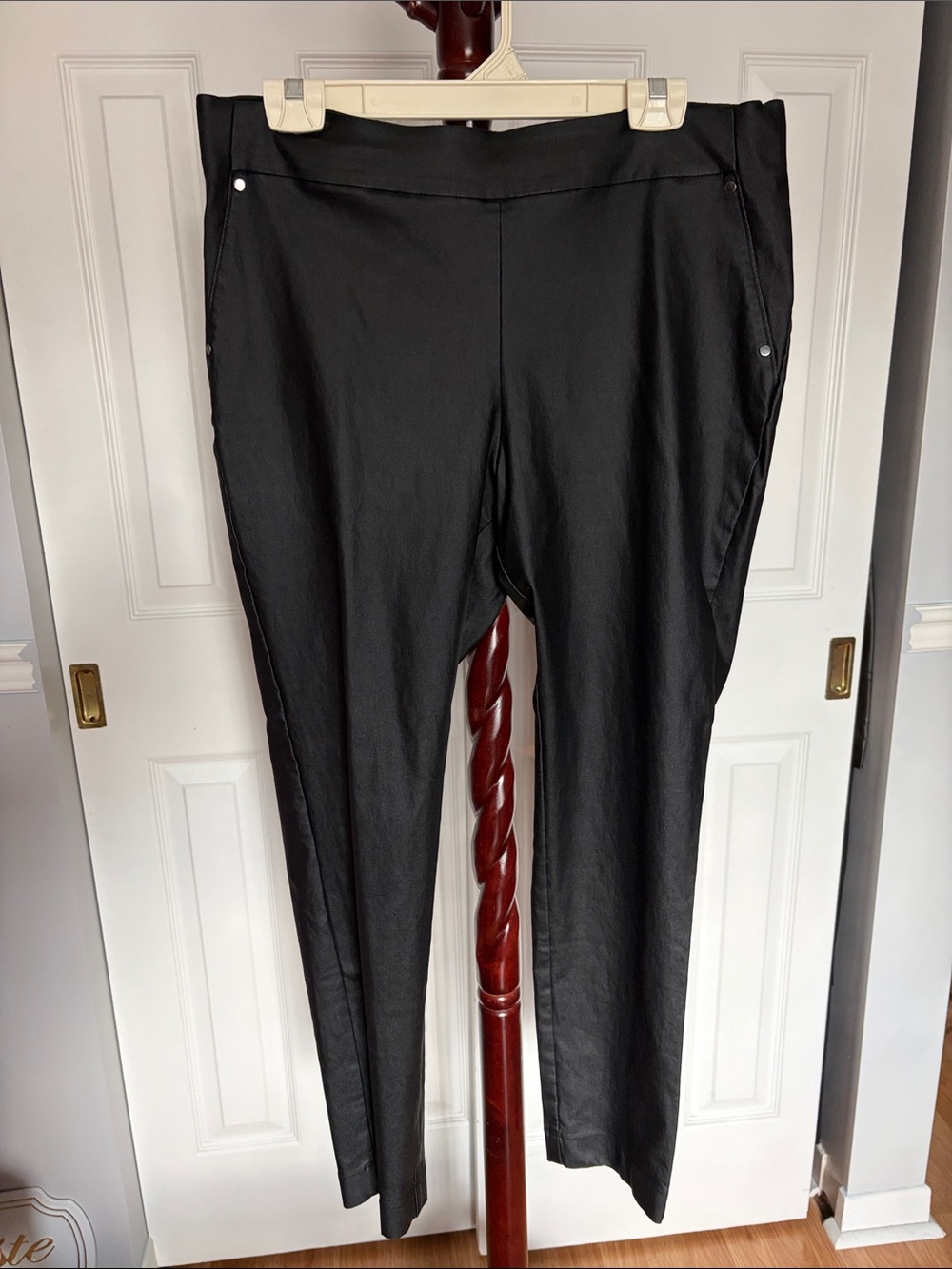 Maurices Matte Pleather Black Stretch Pants